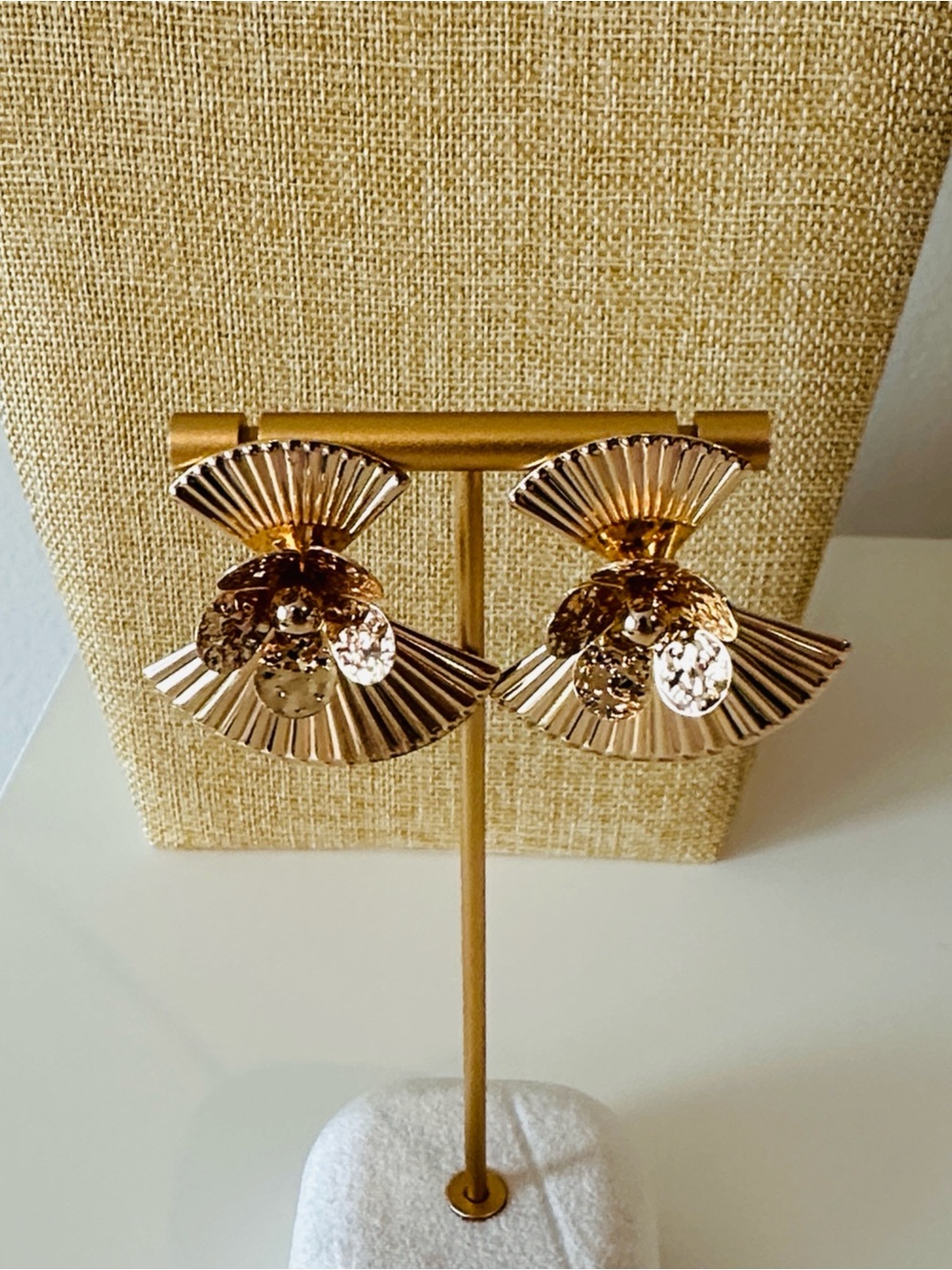 Fashion Jewelry Gold Fan Cluster Earrings - Women Jewelry